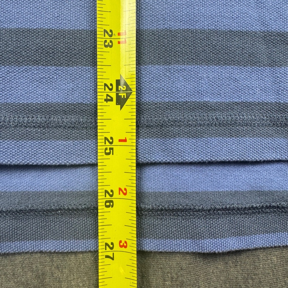 Brooks Brothers Mens XL Blue Striped Pique Polo Shirt Short Sleeve Golden Fleece - Picture 6 of 10